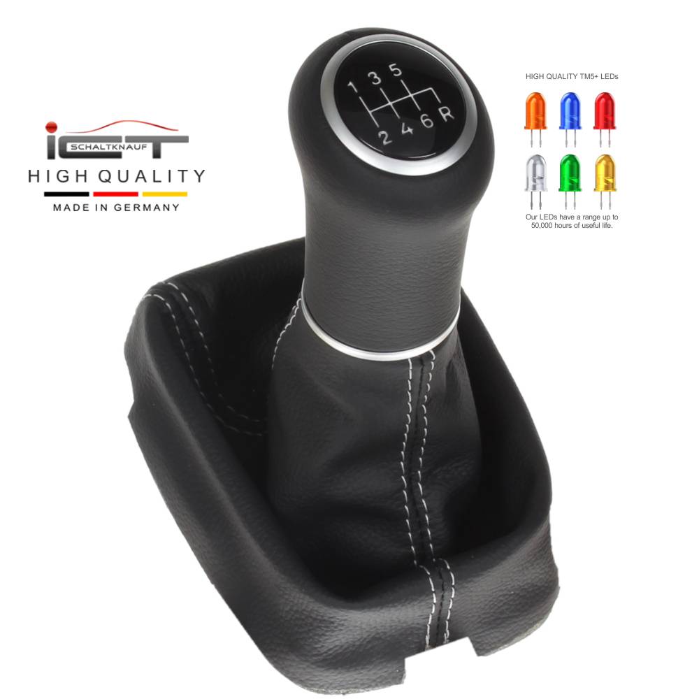 ICT gear shift knob Honda Accord CU/CP/CW Acura TSX leather LED stitch