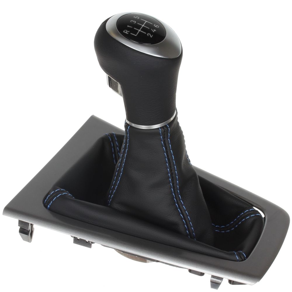 Leather ICT gear shift knob gaiter boot Ford Focus MK3 ST RS LED seam blue D84 eBay