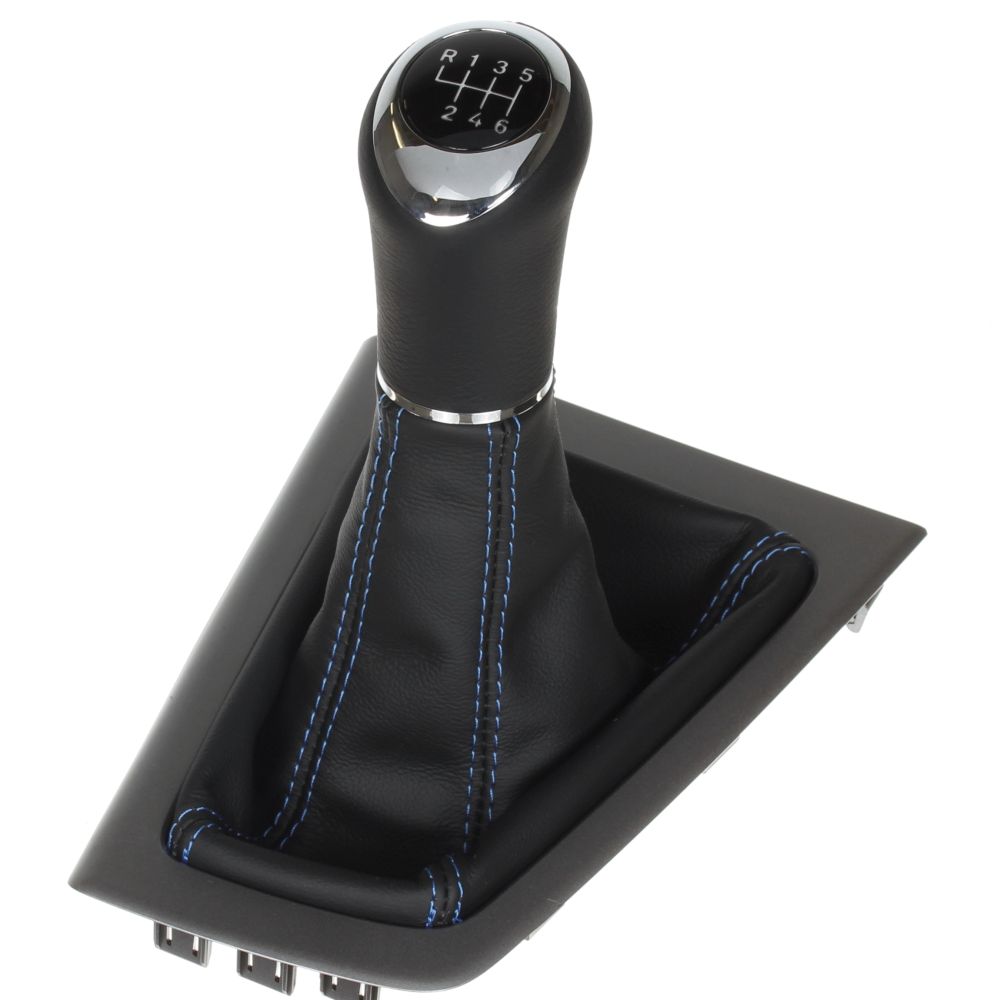 Leather ICT gear shift knob gaiter boot Ford Focus MK3 ST RS LED seam blue D84 eBay