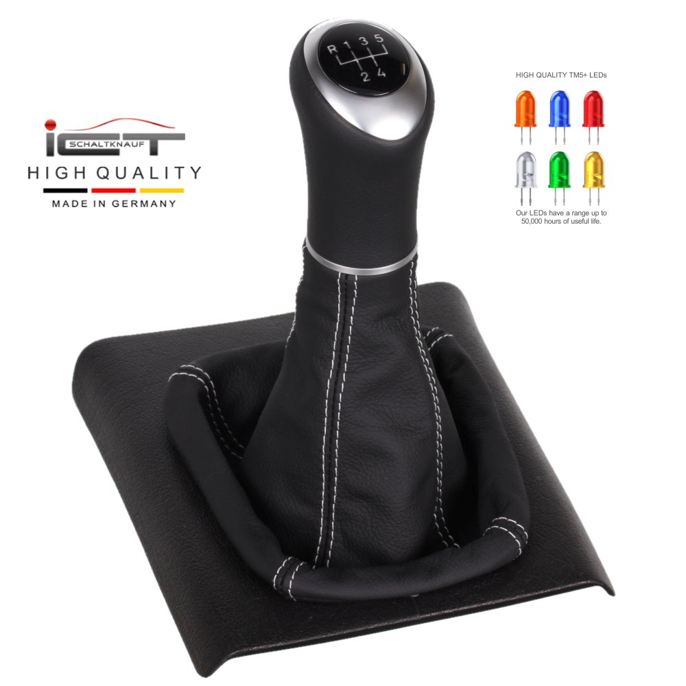 Shift Boot Real Leather Gray Stitch For 99-04 VW Jetta Vento MK4