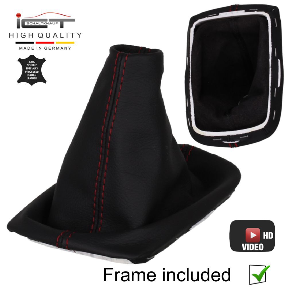 New ICT gear stick gaiter boot in leather Volvo C30 0613 thread red